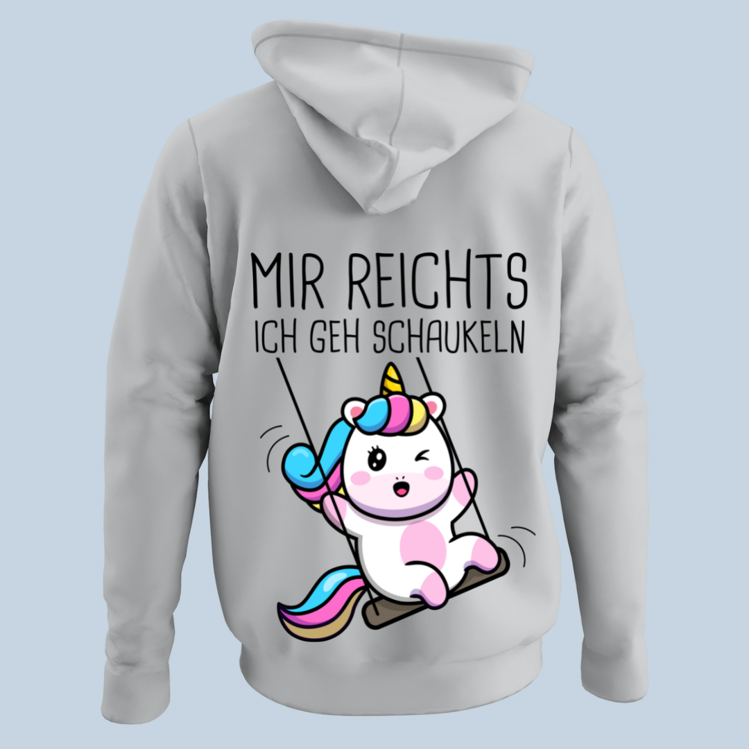 Schaukeln Einhorn 2 - Hoodie Unisex Rückendruck