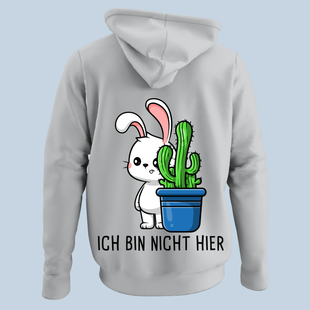 Nicht Hier Hase - Hoodie Unisex Rückendruck