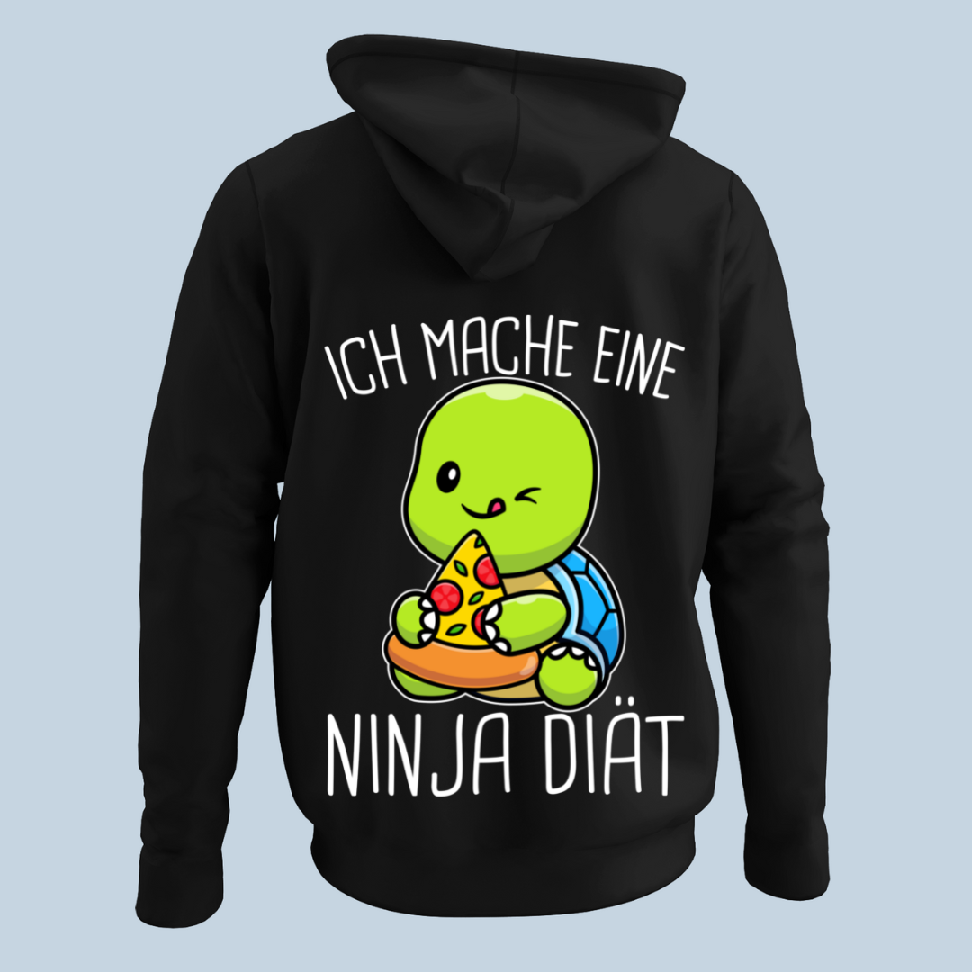 Ninja Diät Schildkröte - Hoodie Unisex Rückendruck