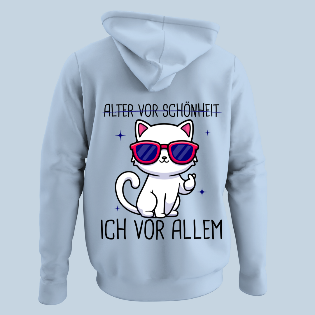 Schönheit Katze - Hoodie Unisex Rückendruck