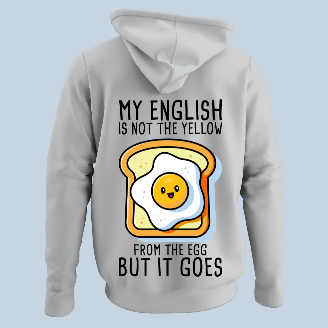 Englisch Ei - Hoodie Unisex Rückendruck