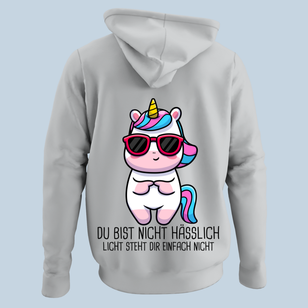 Licht Einhorn - Hoodie Unisex Rückendruck