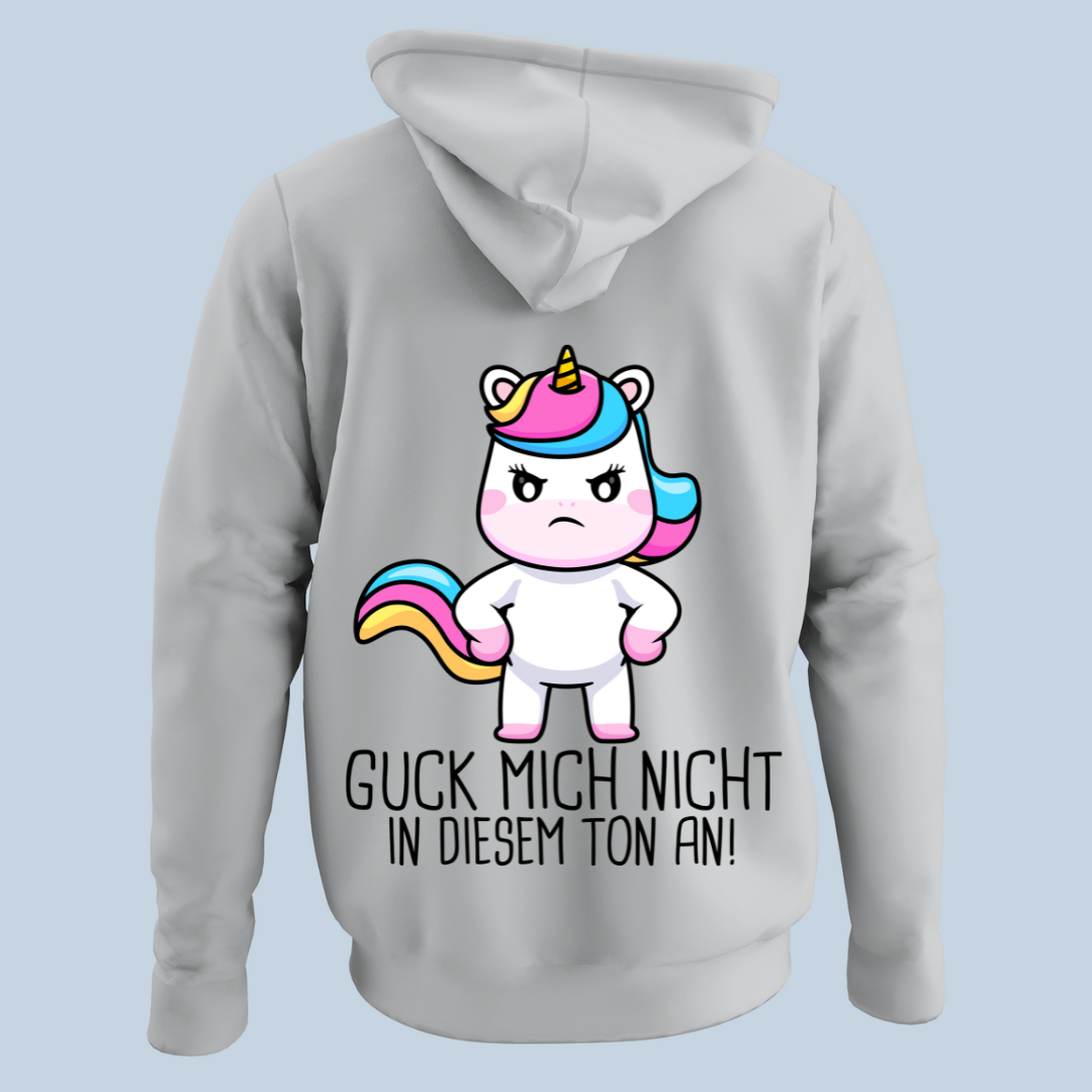 Falscher Ton Einhorn - Hoodie Unisex Rückendruck