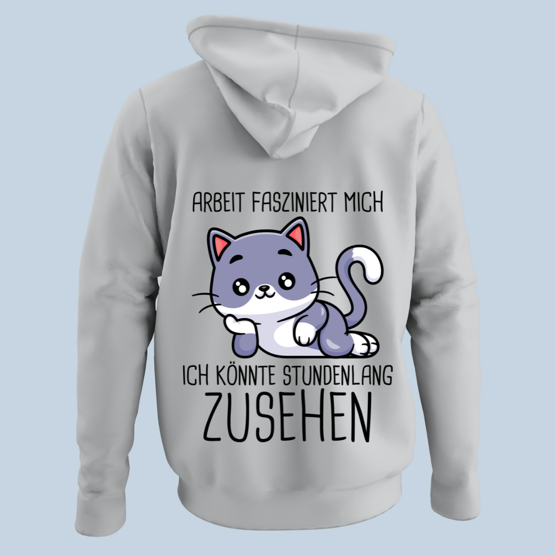 Fasziniert Katze - Hoodie Unisex Rückendruck