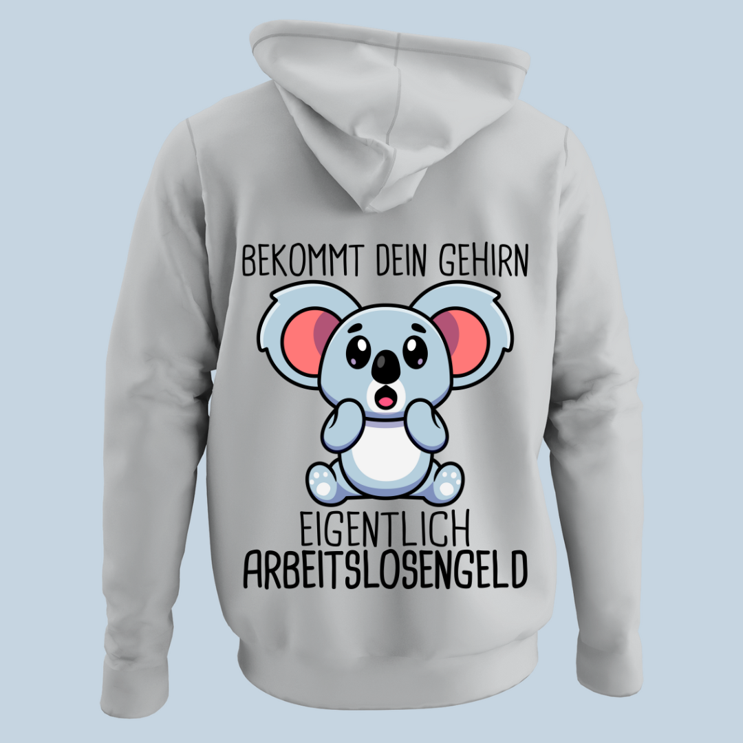 Gehirn Koala - Hoodie Unisex Rückendruck