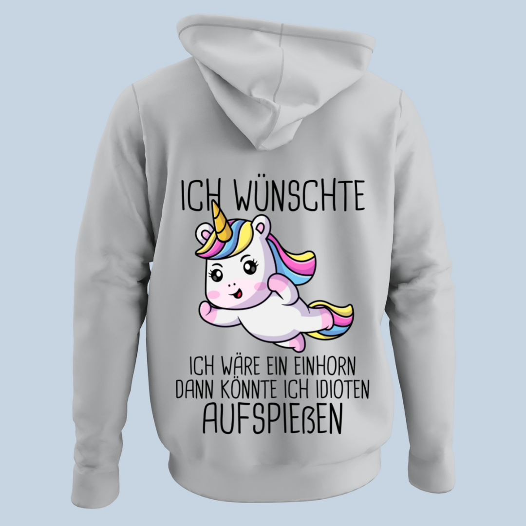 Aufspießen Einhorn 2 - Hoodie Unisex Rückendruck