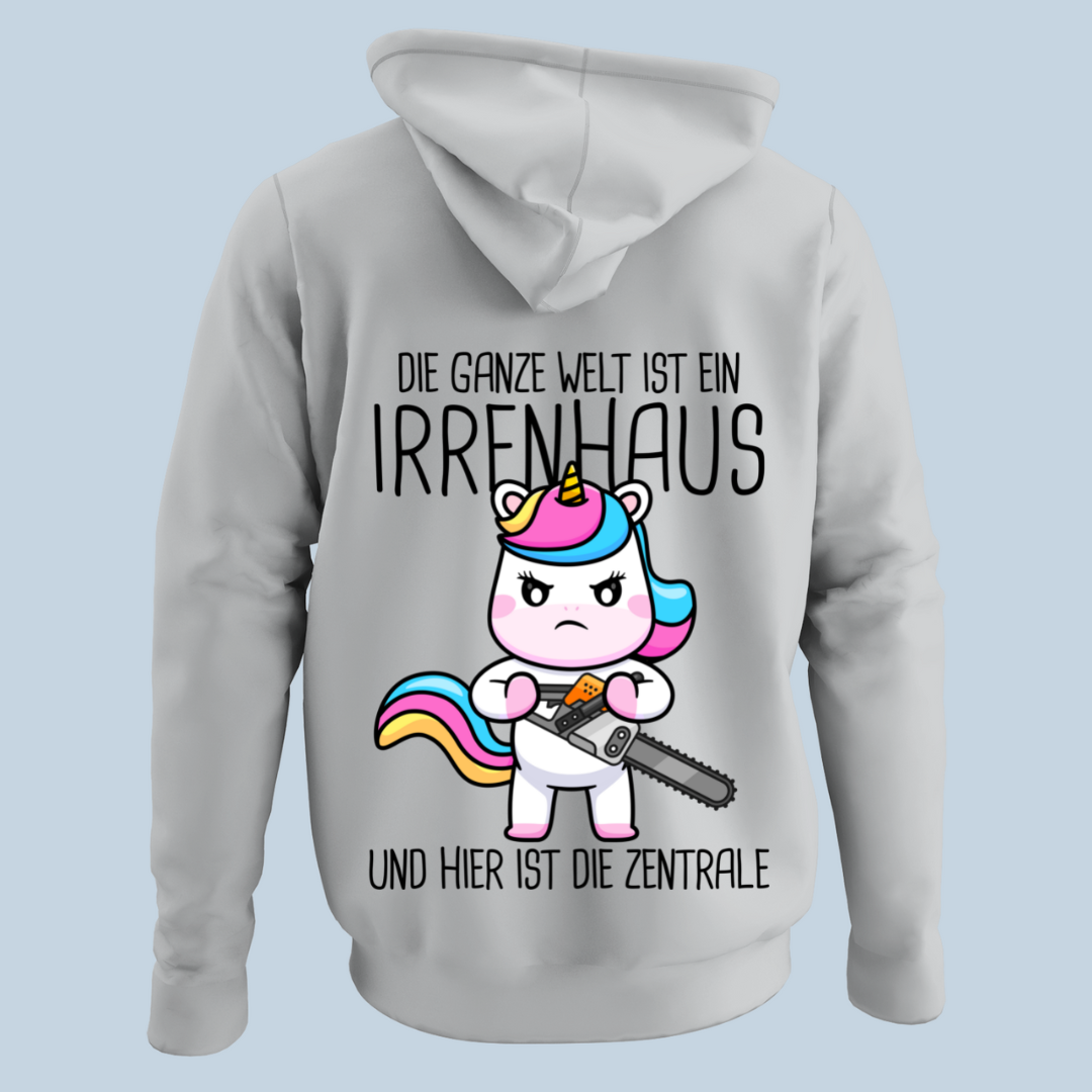 Irrenhaus Einhorn - Hoodie Unisex Rückendruck