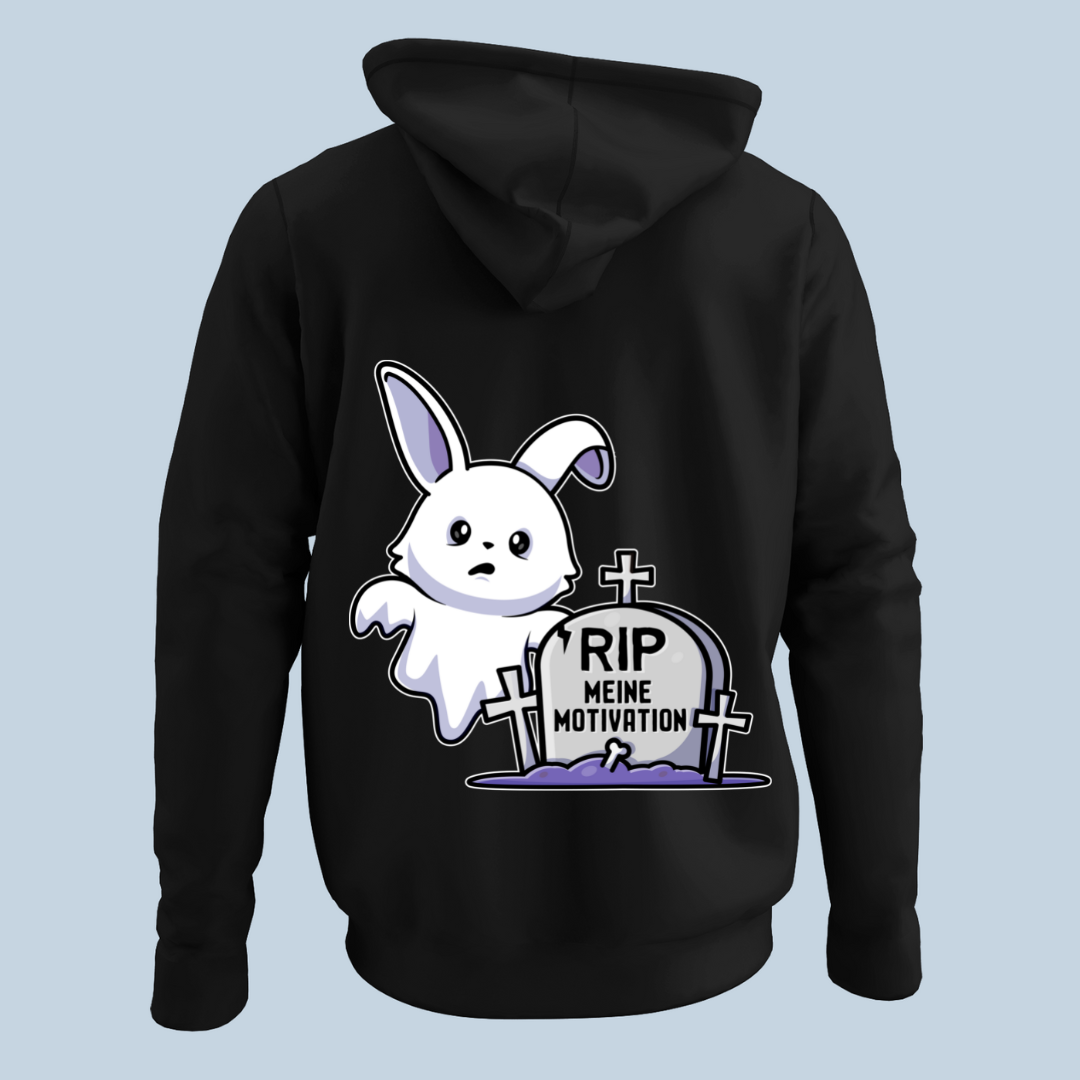 Motivation Hase - Hoodie Unisex Rückendruck