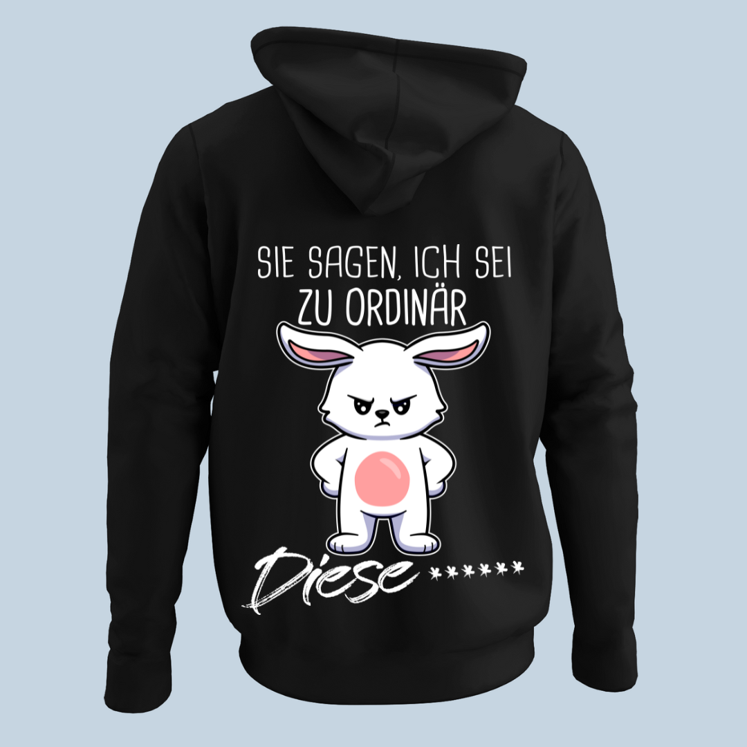 Ordinär Hase - Hoodie Unisex Rückendruck