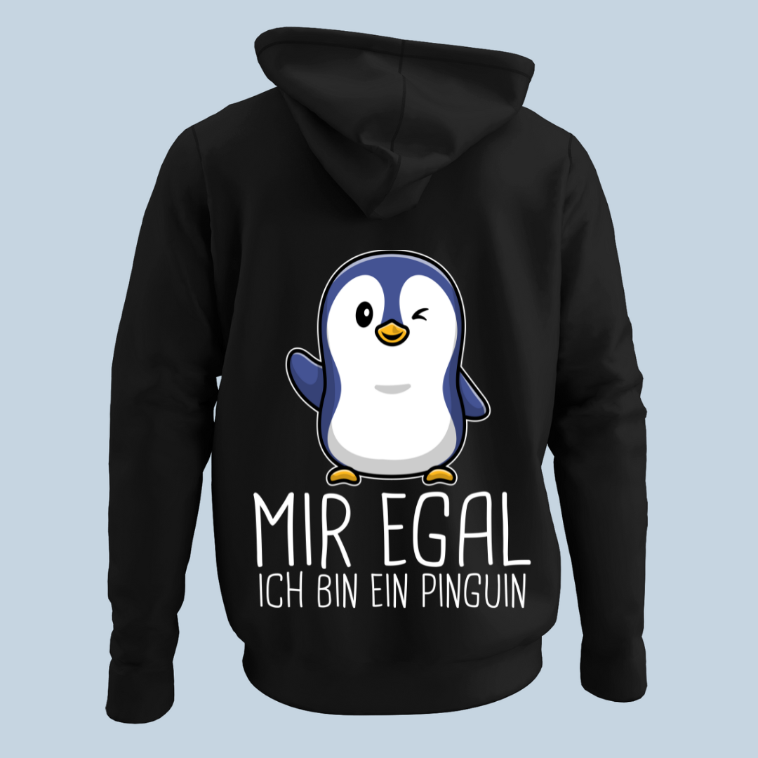 Mir Egal Pinguin - Hoodie Unisex Rückendruck