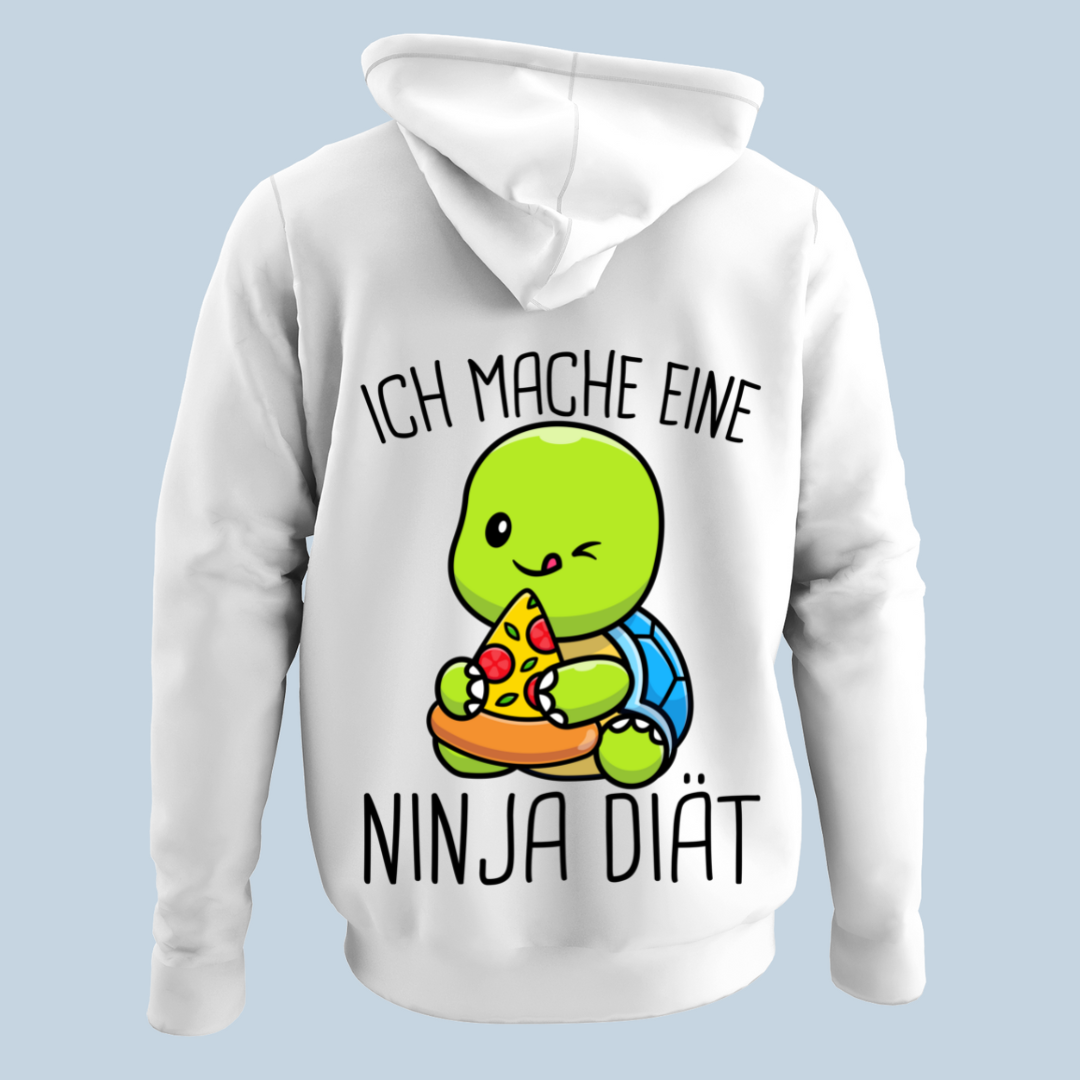 Ninja Diät Schildkröte - Hoodie Unisex Rückendruck