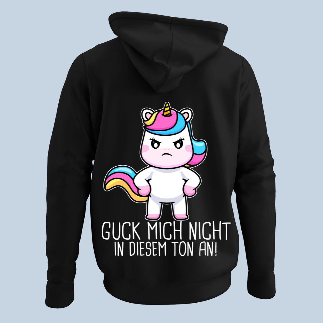 Falscher Ton Einhorn - Hoodie Unisex Rückendruck