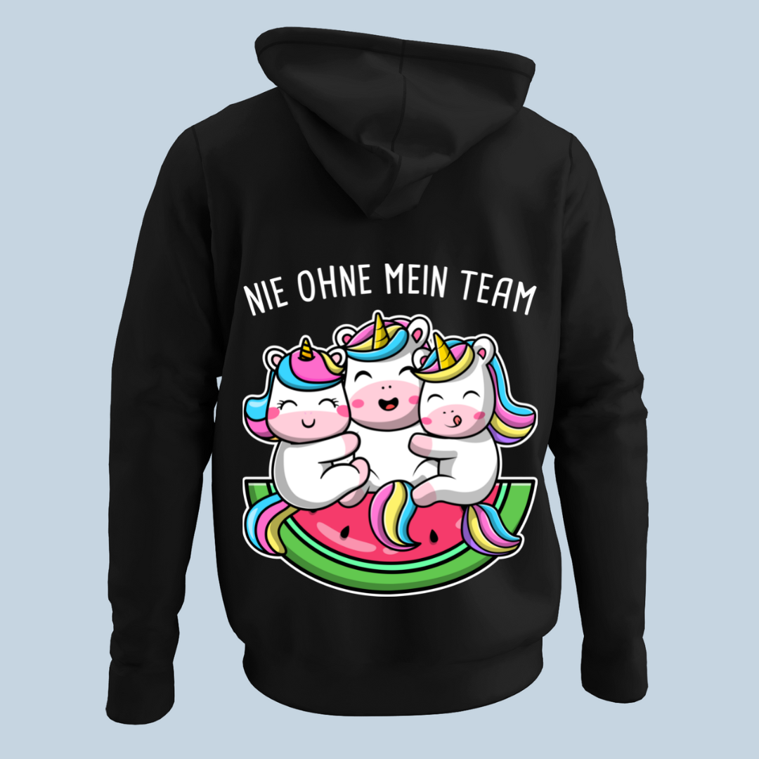 Team Einhörner - Hoodie Unisex Rückendruck