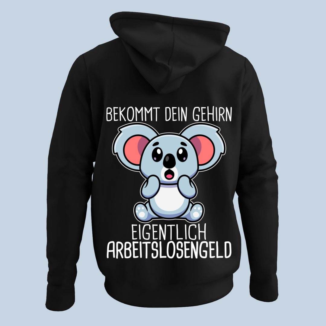 Gehirn Koala - Hoodie Unisex Rückendruck