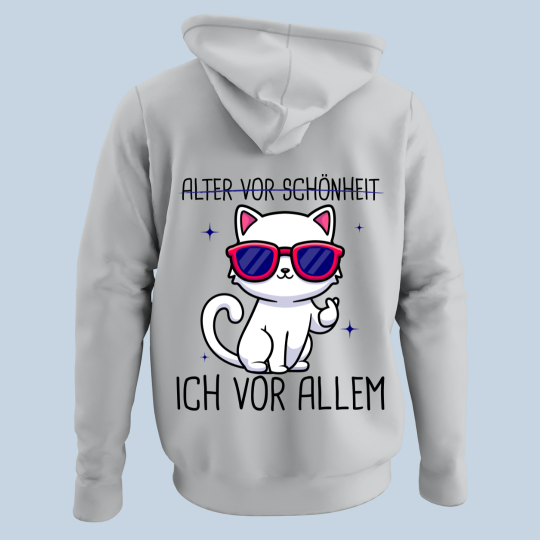 Schönheit Katze - Hoodie Unisex Rückendruck