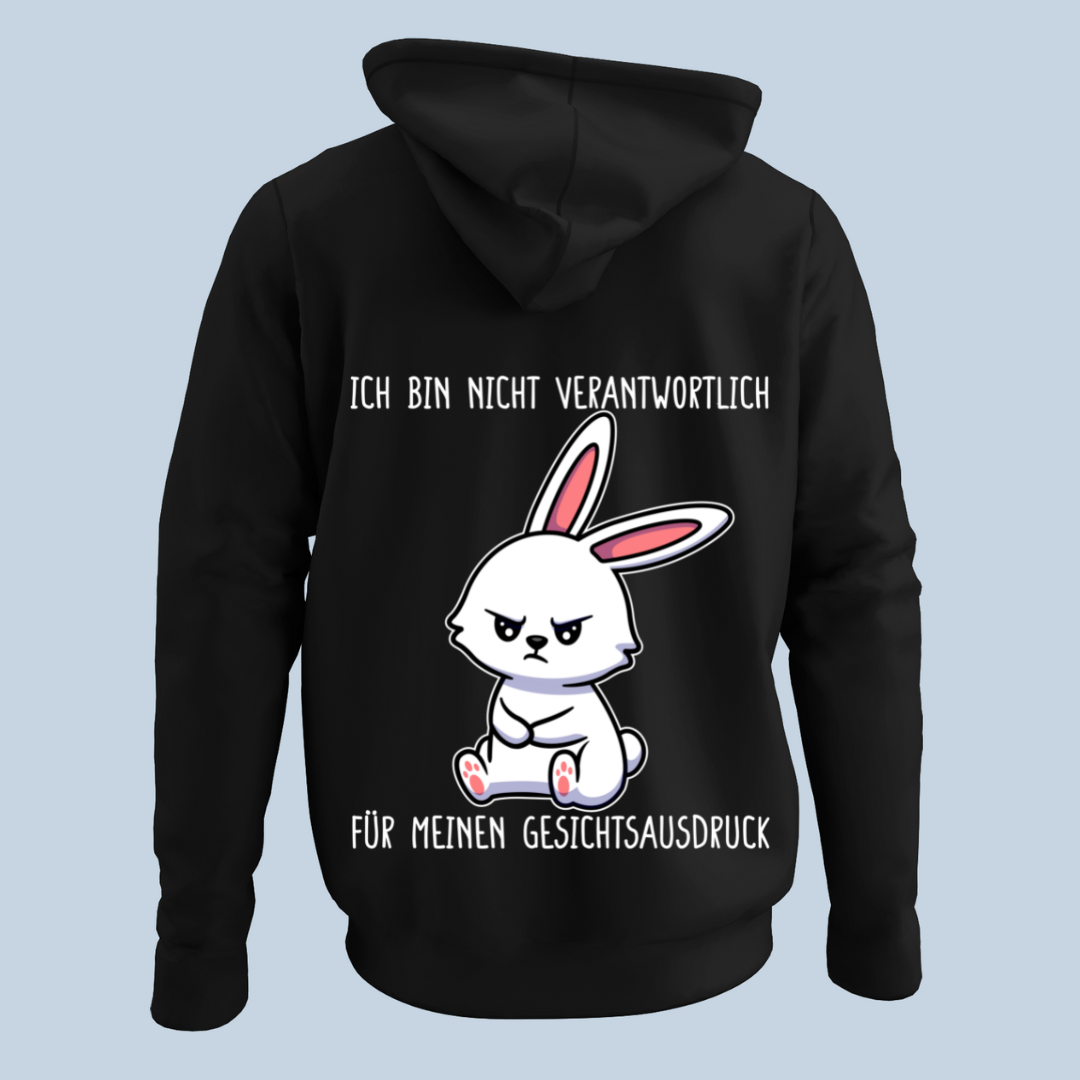 Gesichtsausdruck Hase - Hoodie Unisex Rückendruck