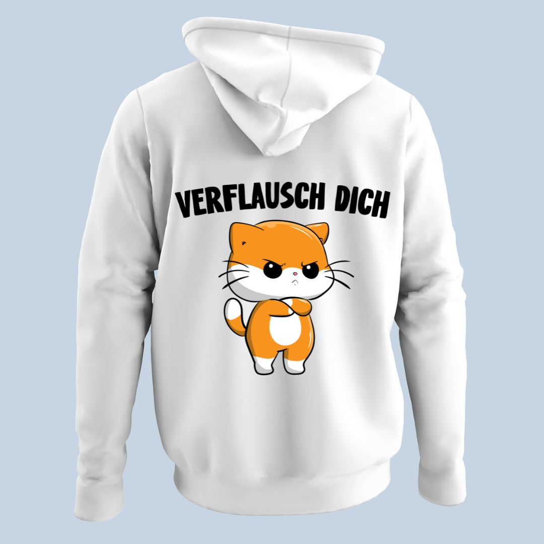 Verflausch Dich Katze - Hoodie Unisex Rückendruck