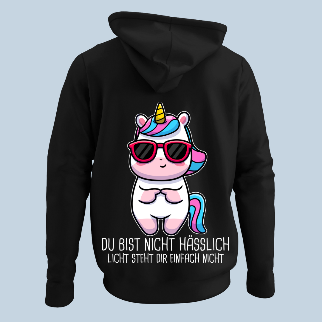 Licht Einhorn - Hoodie Unisex Rückendruck