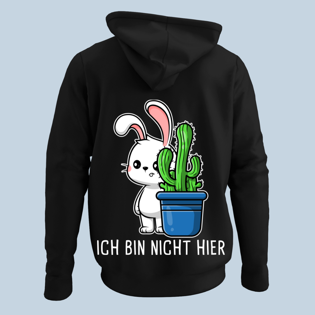 Nicht Hier Hase - Hoodie Unisex Rückendruck