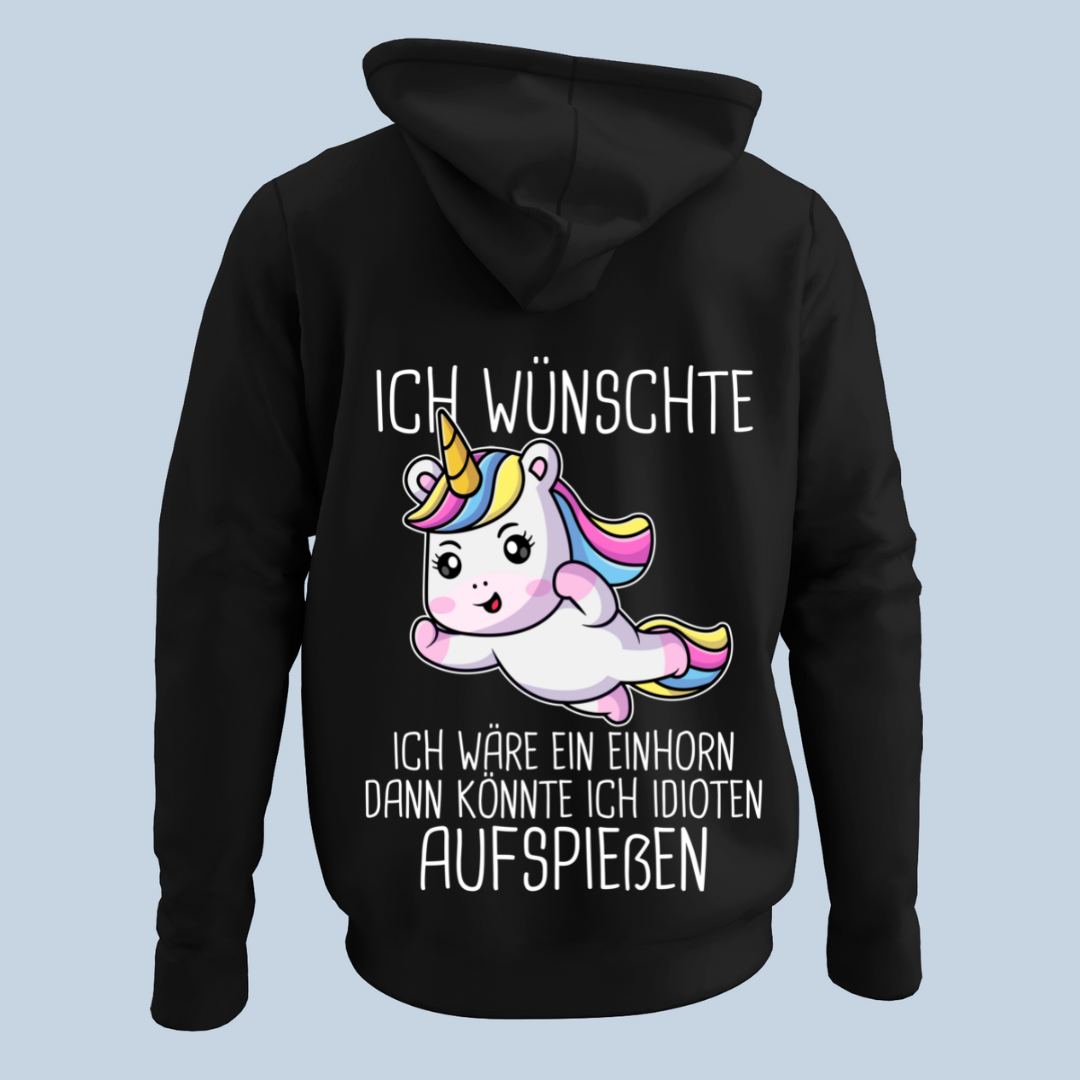 Aufspießen Einhorn 2 - Hoodie Unisex Rückendruck