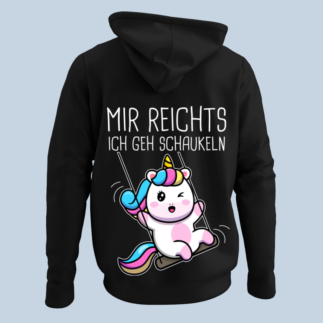 Schaukeln Einhorn 2 - Hoodie Unisex Rückendruck