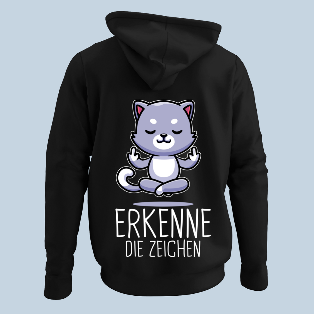 Zeichen Katze - Hoodie Unisex Rückendruck