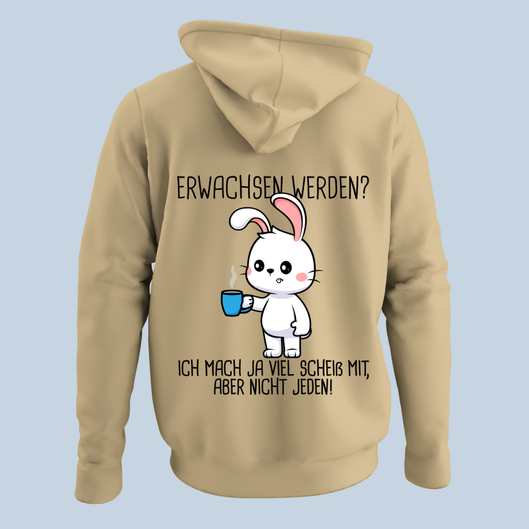 Erwachsen Hase - Hoodie Unisex Rückendruck