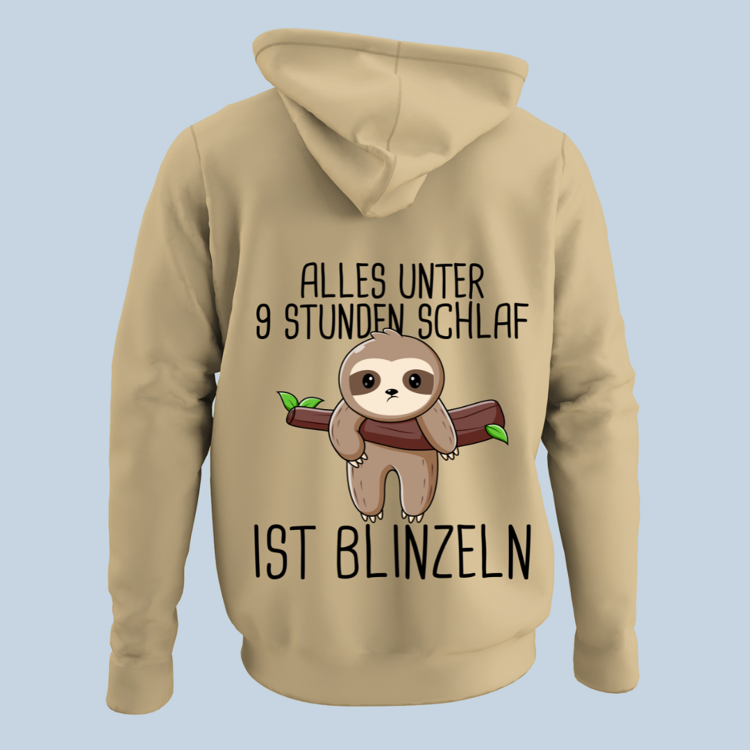 Blinzeln Faultier - Hoodie Unisex Rückendruck