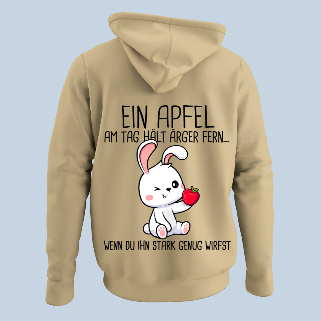 Apfel Hase - Hoodie Unisex Rückendruck