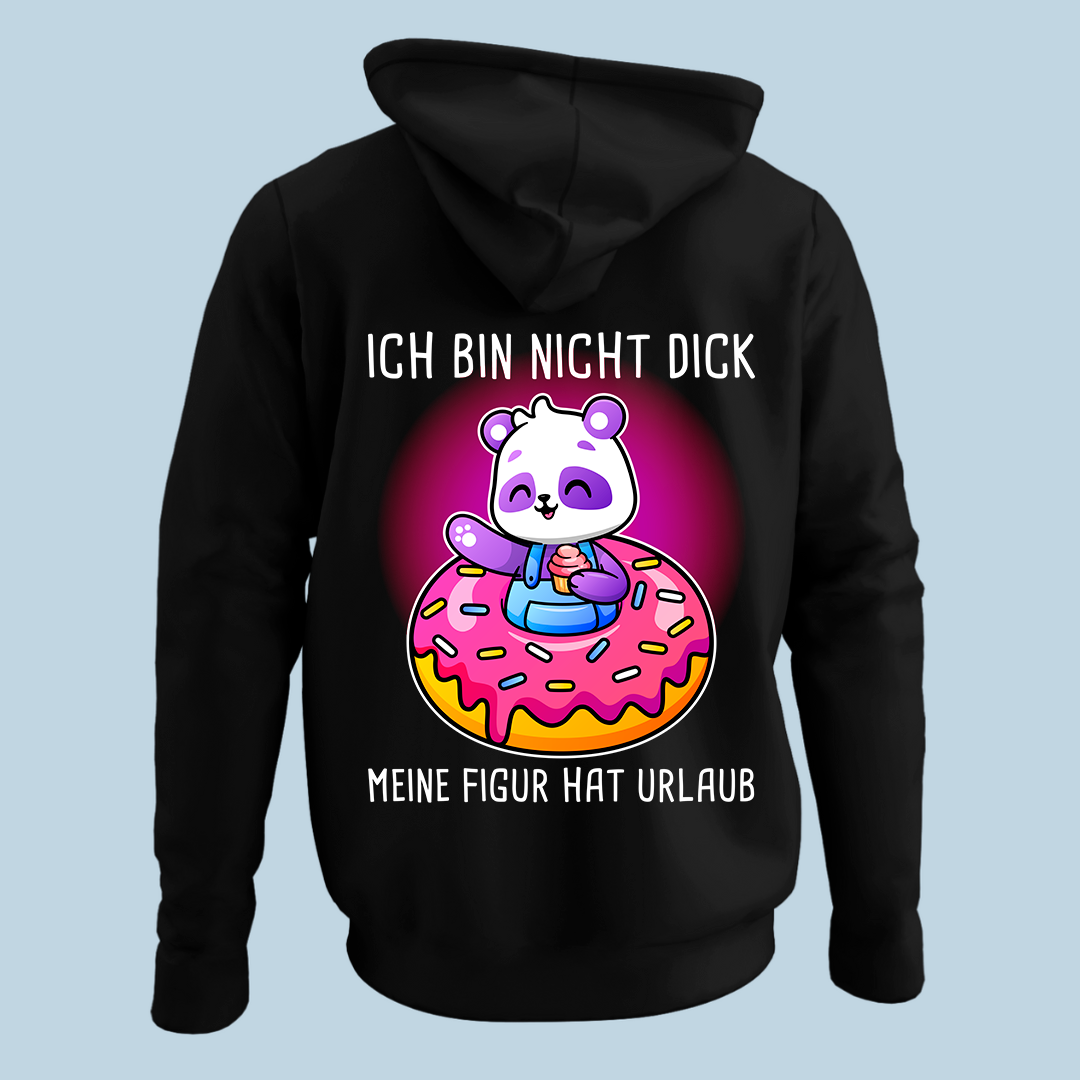 Ich bin nicht dick Panda - Hoodie Unisex Rückendruck