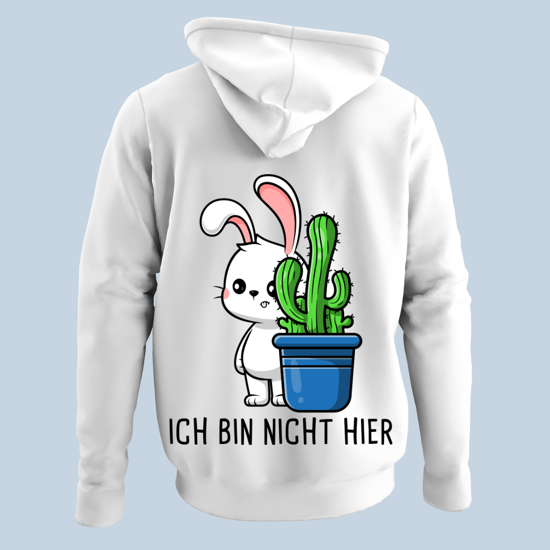 Nicht Hier Hase - Hoodie Unisex Rückendruck