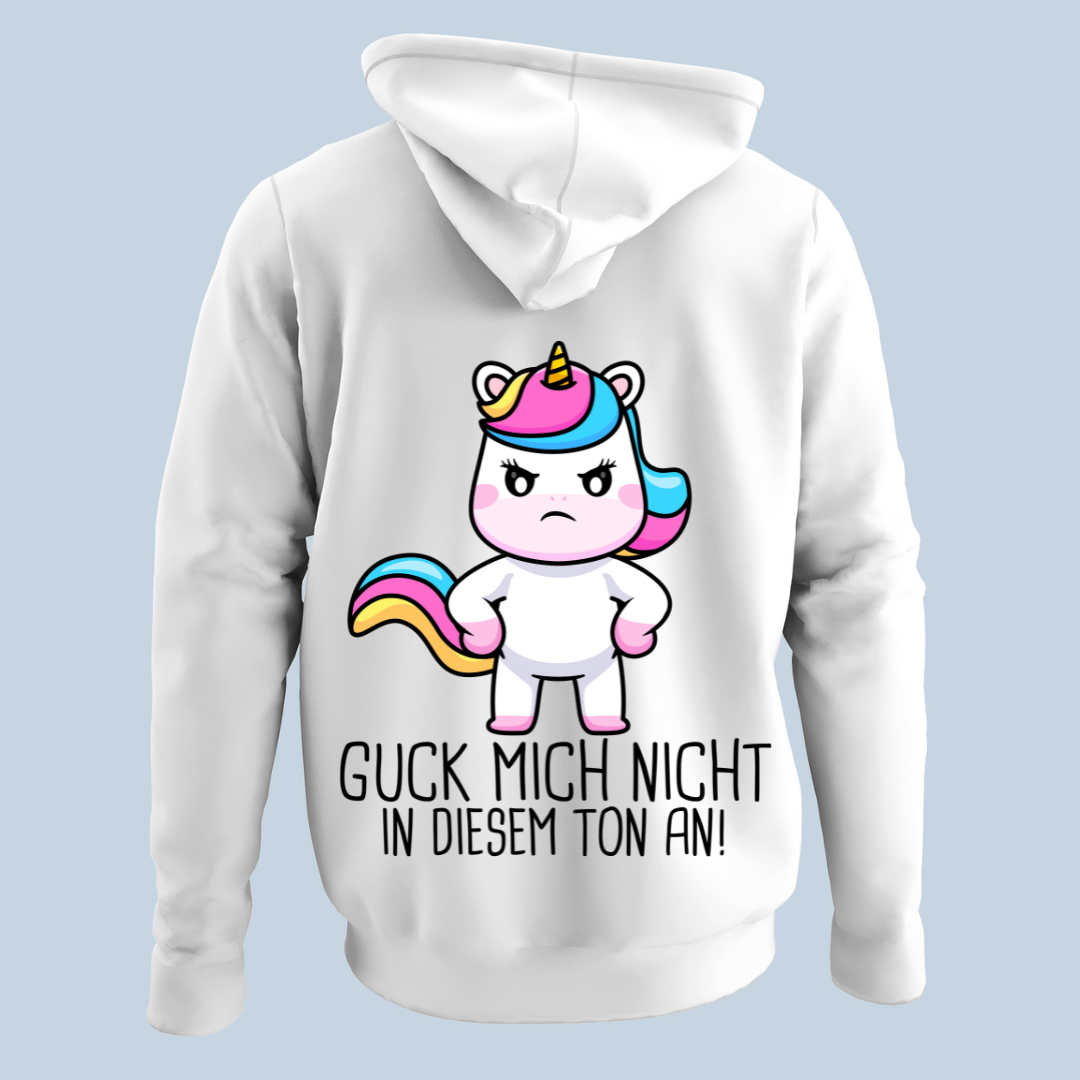 Falscher Ton Einhorn - Hoodie Unisex Rückendruck