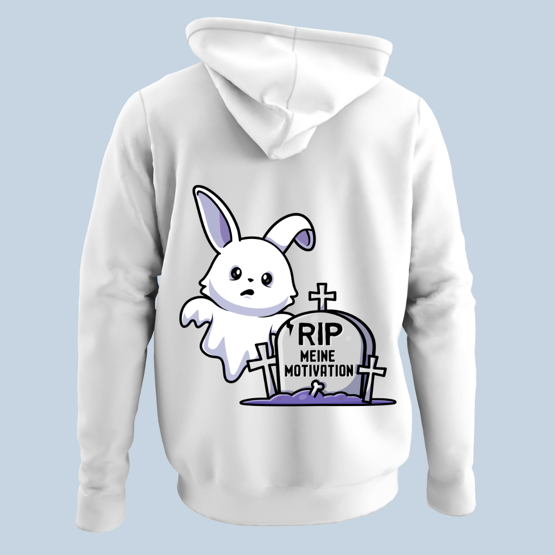 Motivation Hase - Hoodie Unisex Rückendruck