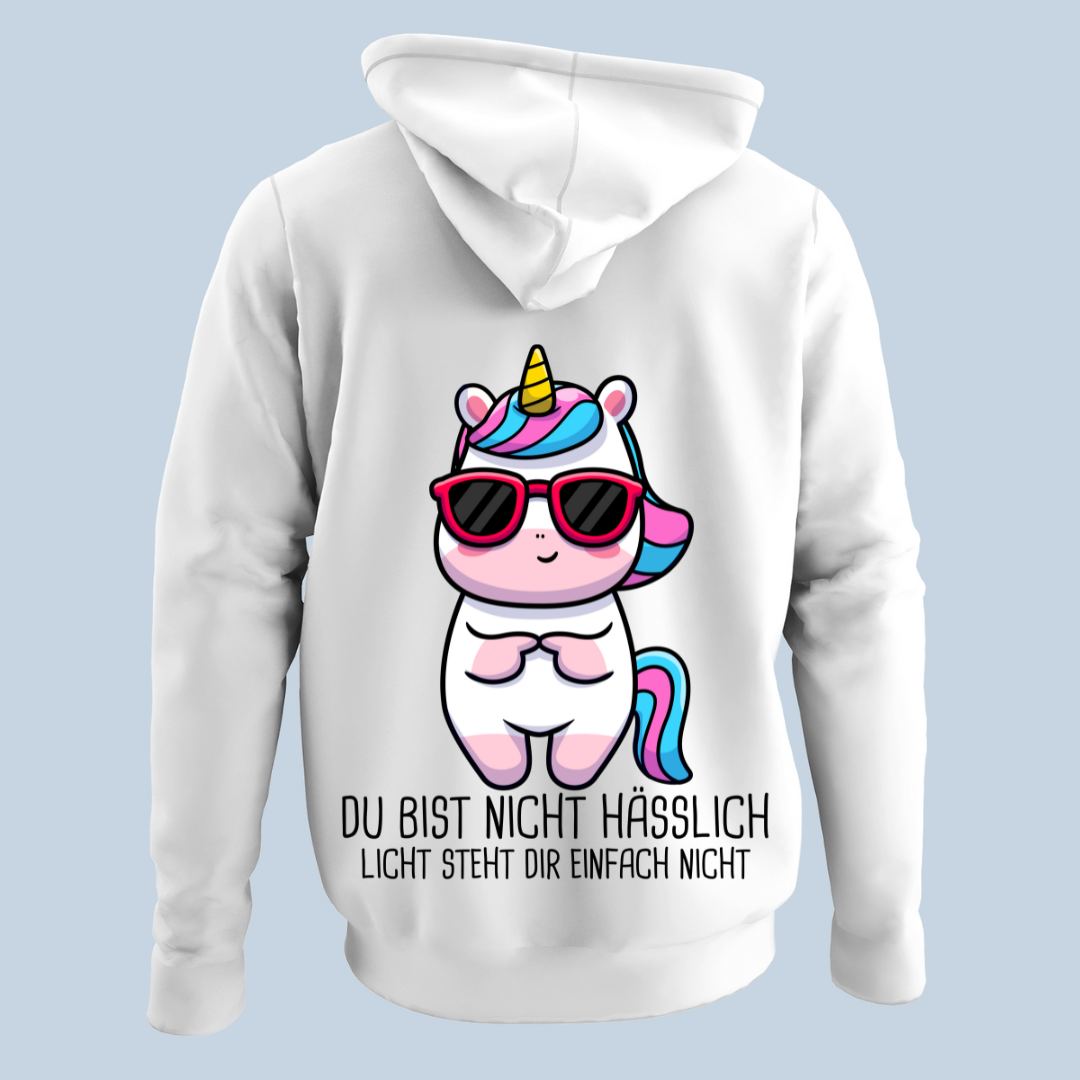 Licht Einhorn - Hoodie Unisex Rückendruck