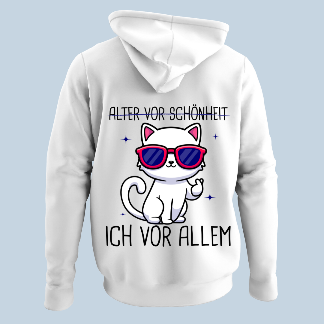 Schönheit Katze - Hoodie Unisex Rückendruck