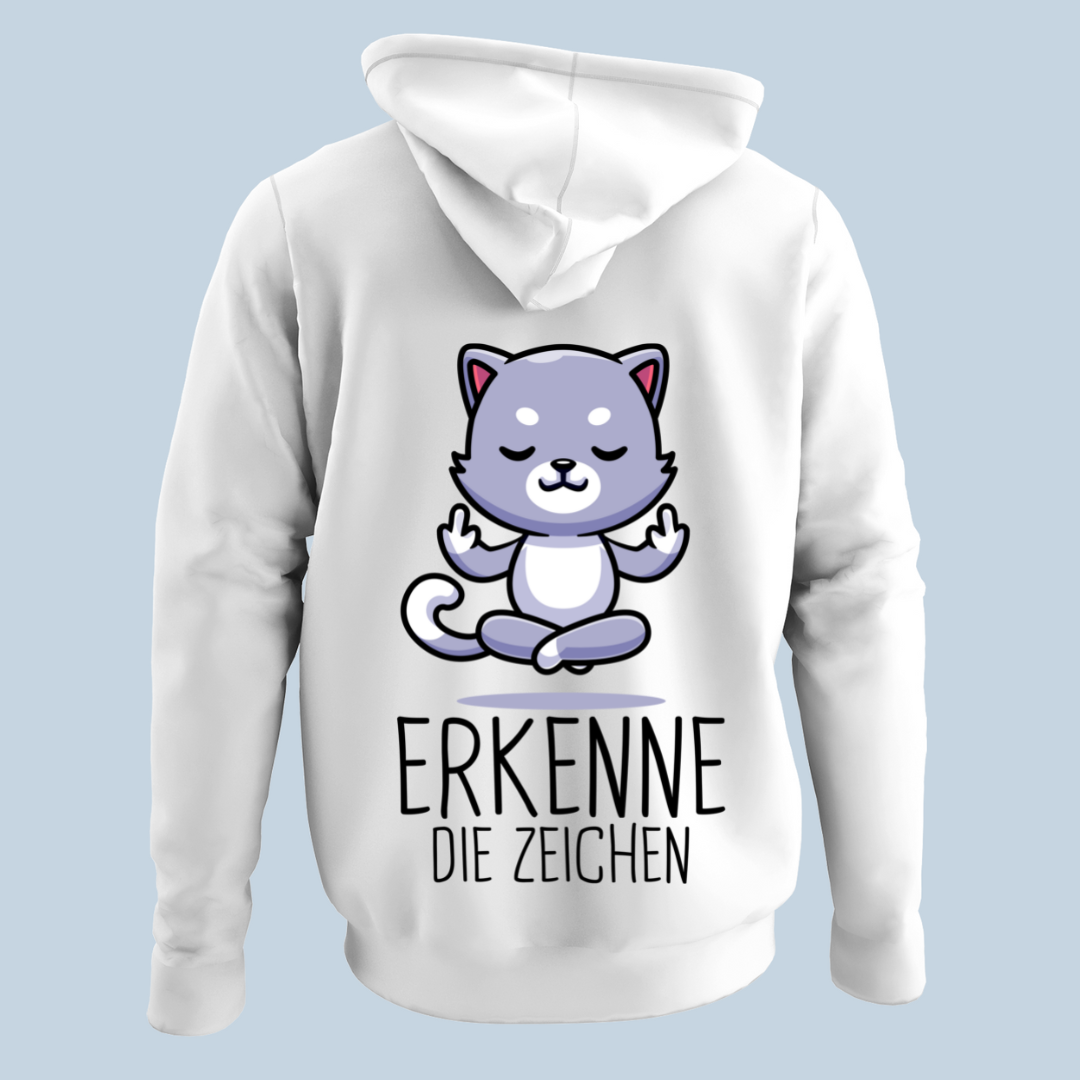 Zeichen Katze - Hoodie Unisex Rückendruck