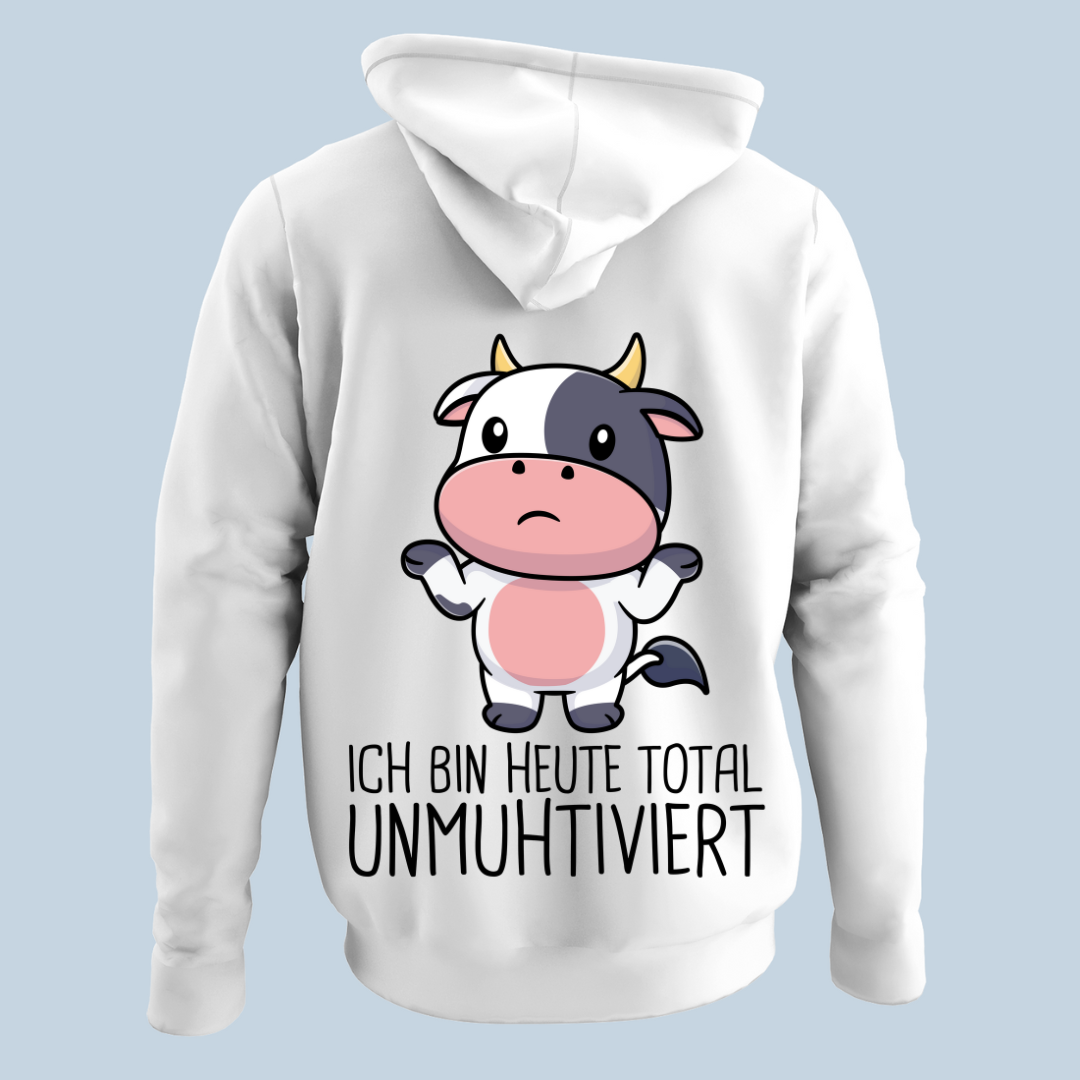 Unmuhtiviert Kuh - Hoodie Unisex Rückendruck