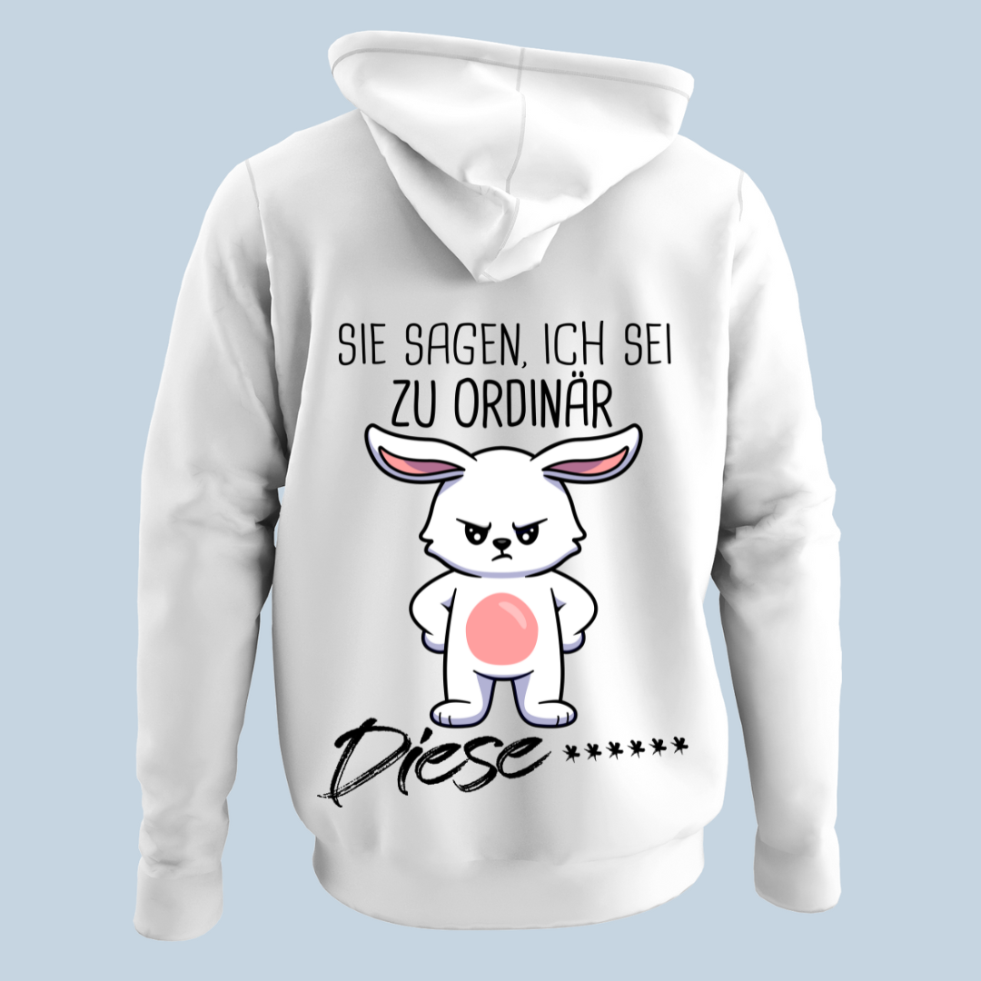 Ordinär Hase - Hoodie Unisex Rückendruck