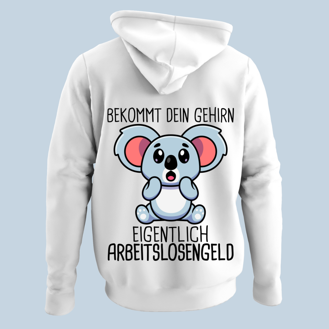 Gehirn Koala - Hoodie Unisex Rückendruck