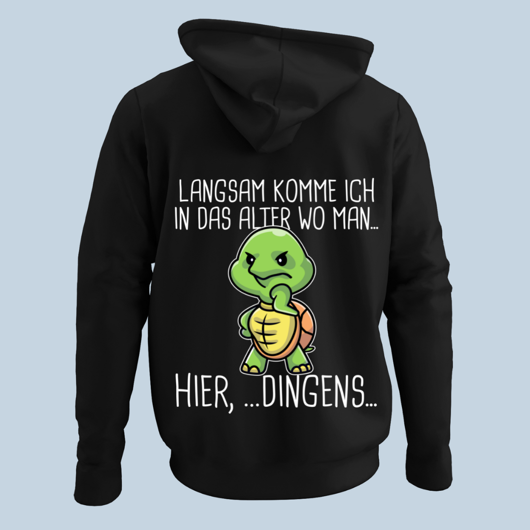 Langsam Schildkröte - Hoodie Unisex Rückendruck