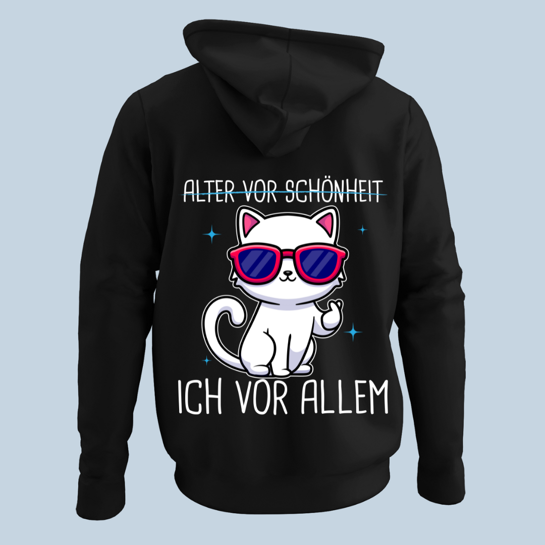 Schönheit Katze - Hoodie Unisex Rückendruck