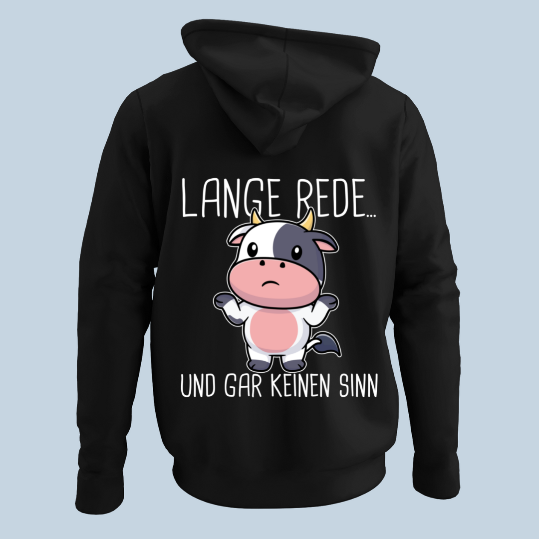 Lange Rede Kuh - Hoodie Unisex Rückendruck