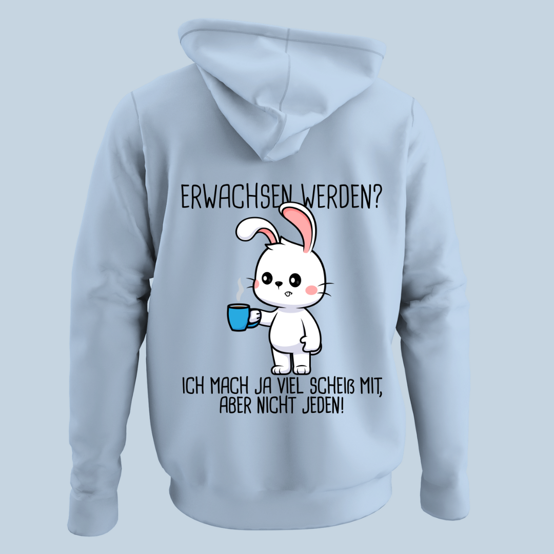 Erwachsen Hase - Hoodie Unisex Rückendruck