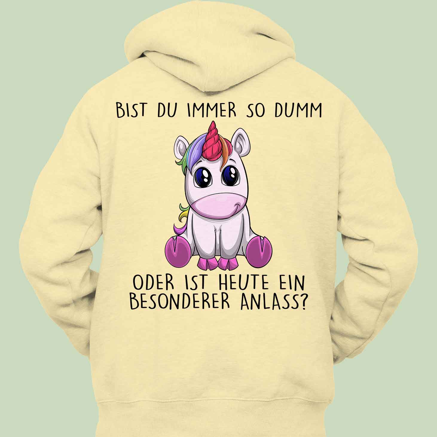 Anlass Einhorn - Hoodie Unisex Rückendruck