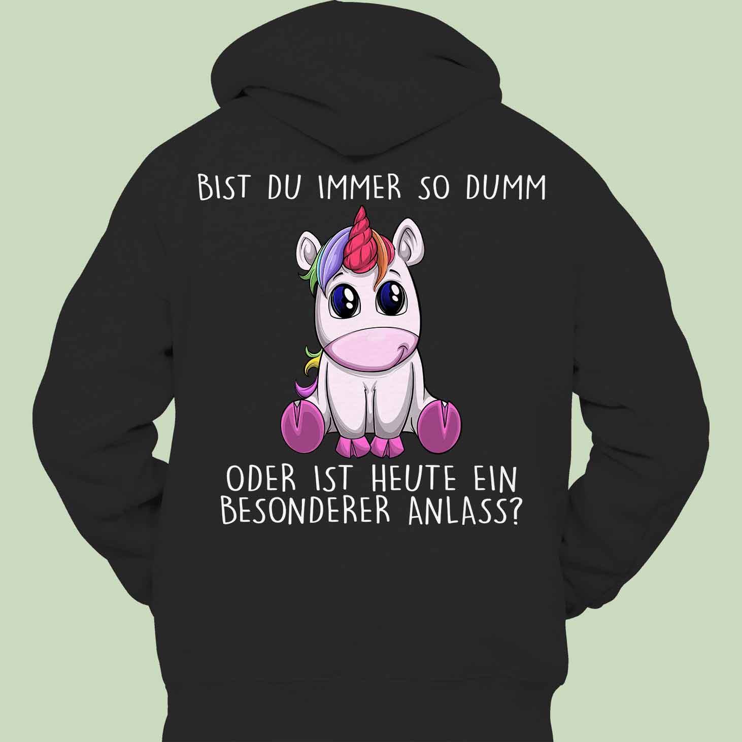 Anlass Einhorn - Hoodie Unisex Rückendruck