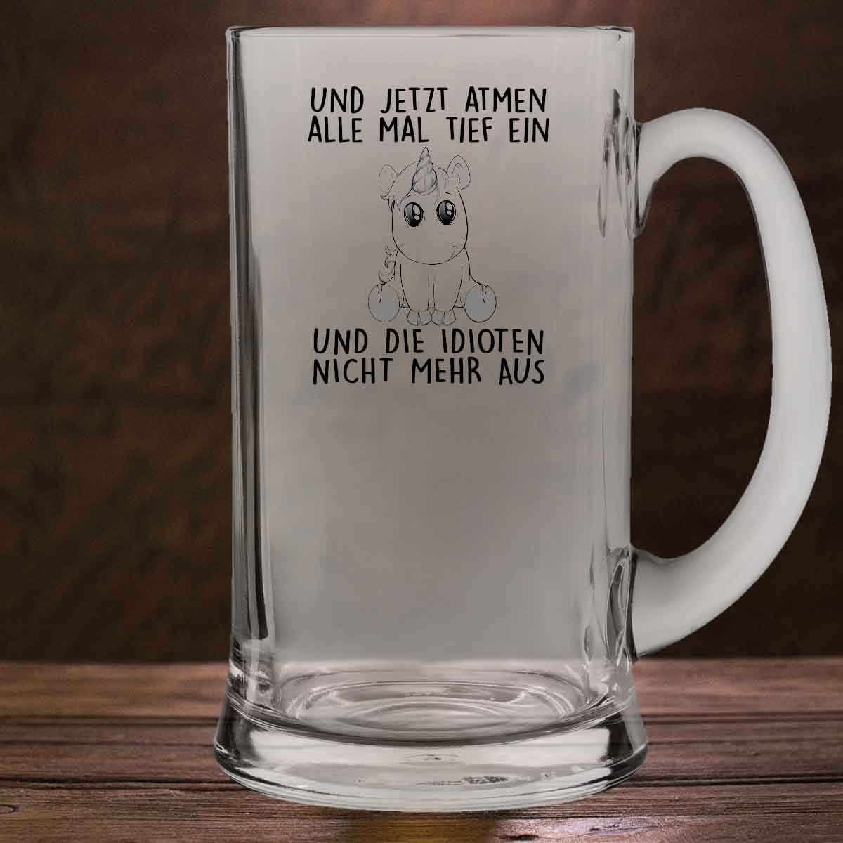 Einatmen Einhorn - Bierglas