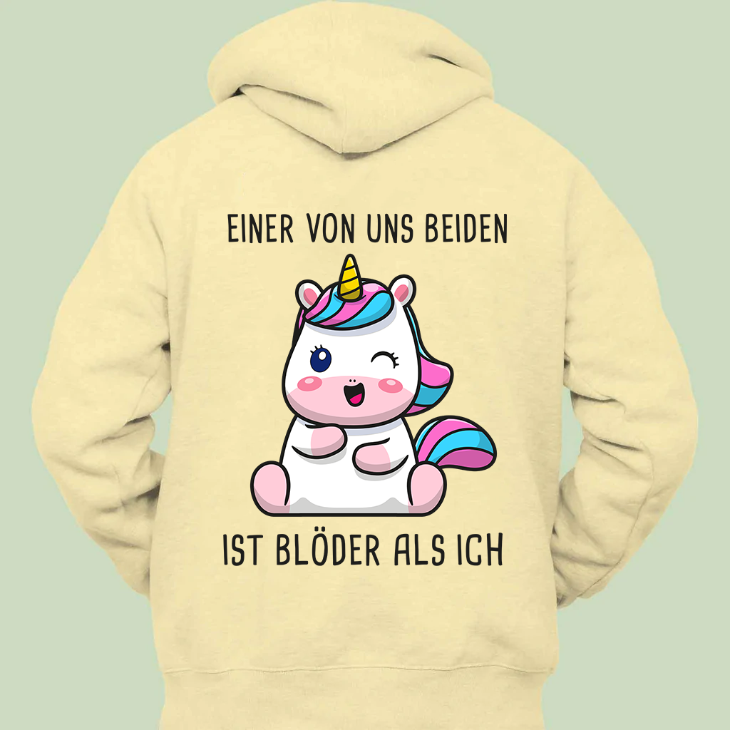 Blöder Einhorn - Hoodie Unisex Rückendruck