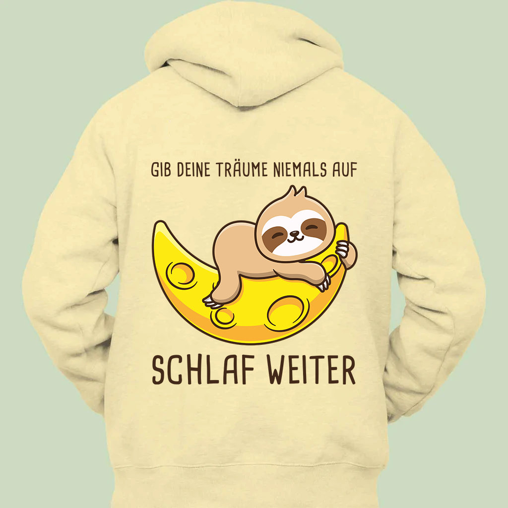 Träume Faultier - Hoodie Unisex Rückendruck