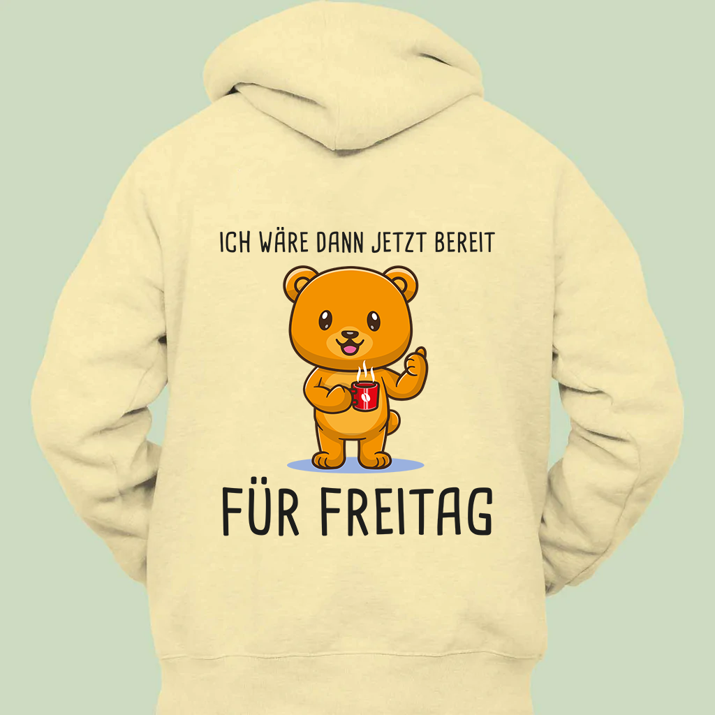 Bereit Bär - Hoodie Unisex Rückendruck