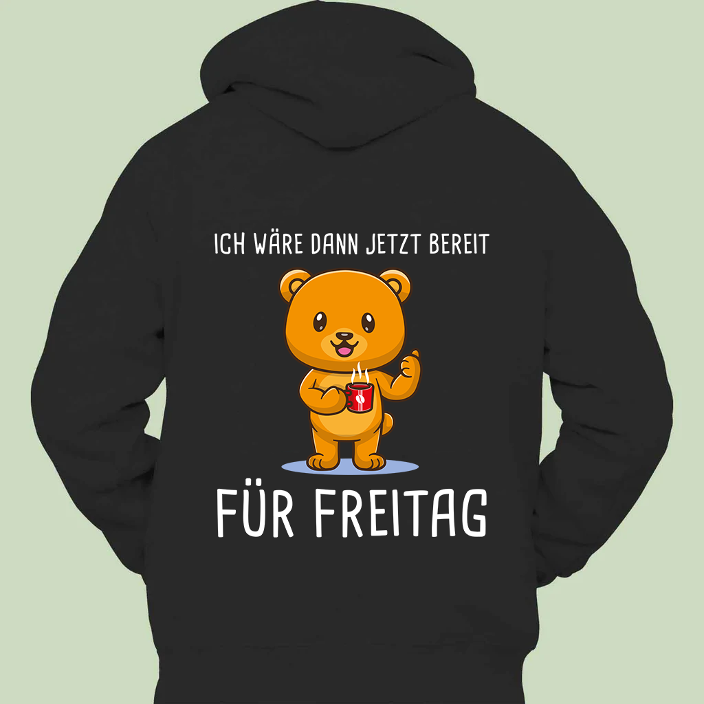 Bereit Bär - Hoodie Unisex Rückendruck